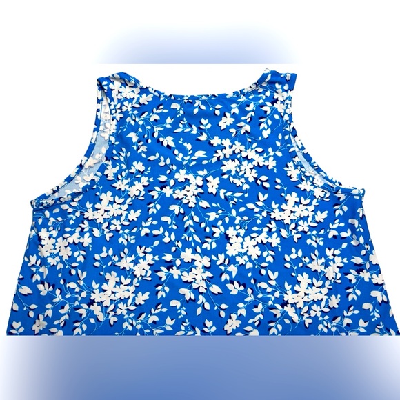 Draper James Floral Ruffle Hem Dress Blue White L/XL - Picture 7 of 8